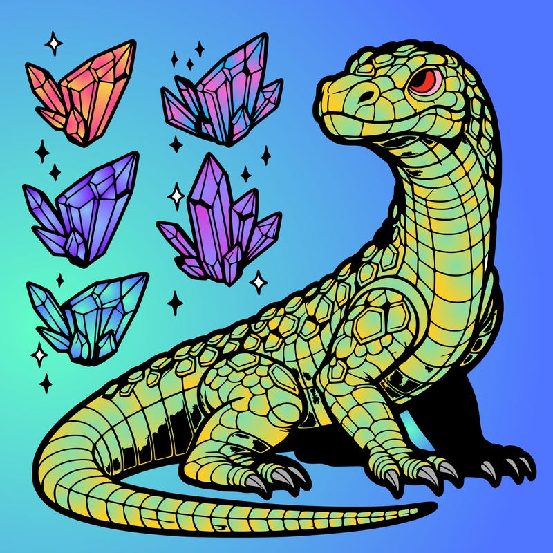 crystal komodo dragon