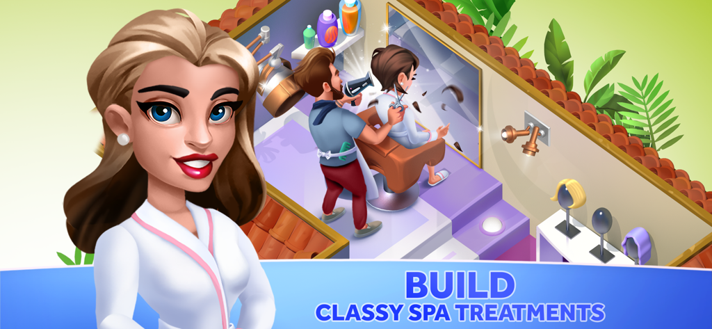 My Spa Resort - 女性マネージャーとヘアスタイリストがラグジュアリーなスパサロンでトリートメントをしている