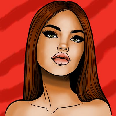 realistic woman with full lips