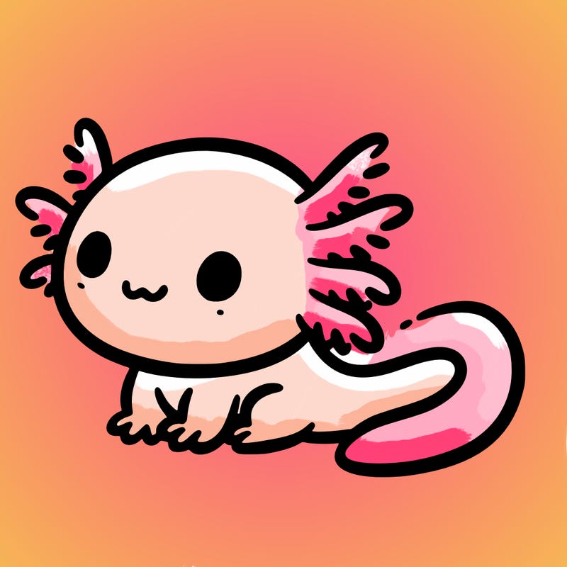 simple baby axolotl
