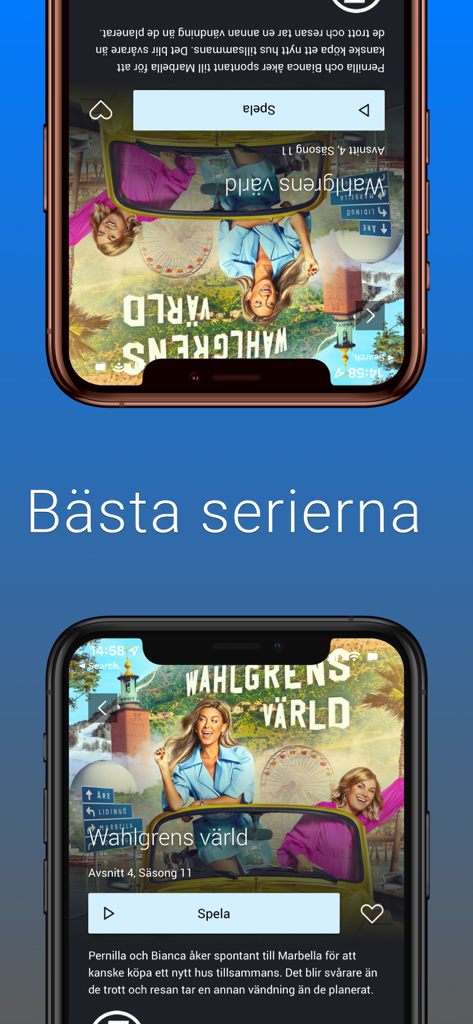 Telenor Stream - Telenor Stream mobile app interface displaying a popular TV series page