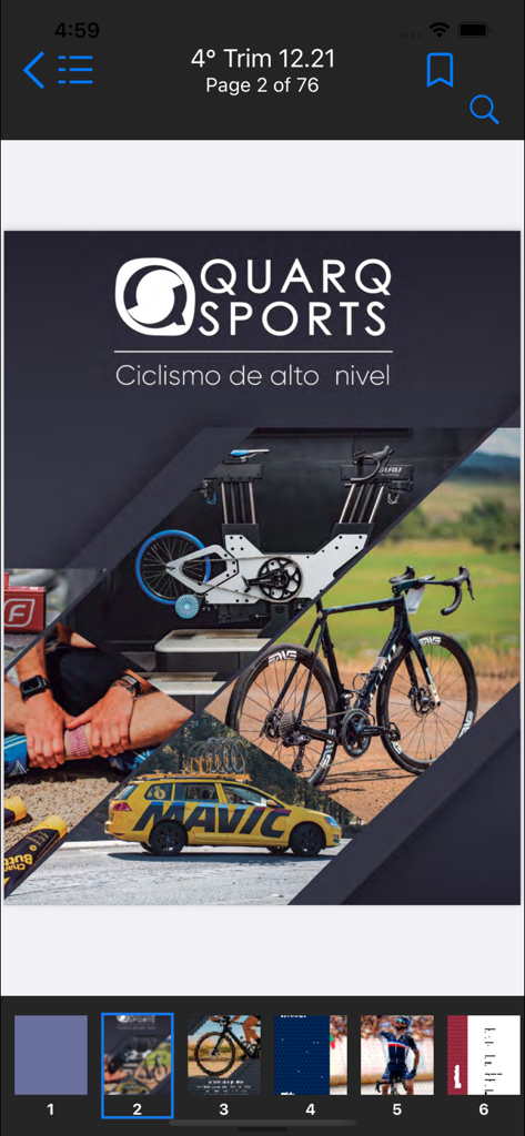 Revista la clásica - Digital page of Revista la clásica magazine featuring Quarq Sports and high-level cycling gear