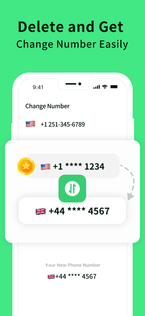 Interface showing how to change a virtual phone number in BuzzNow