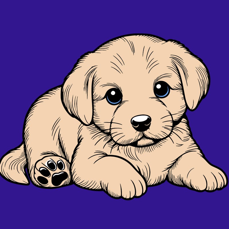 a cute realistic puppy