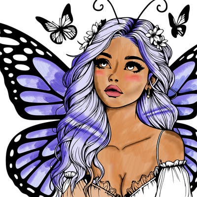 butterfly fairy realistic girl