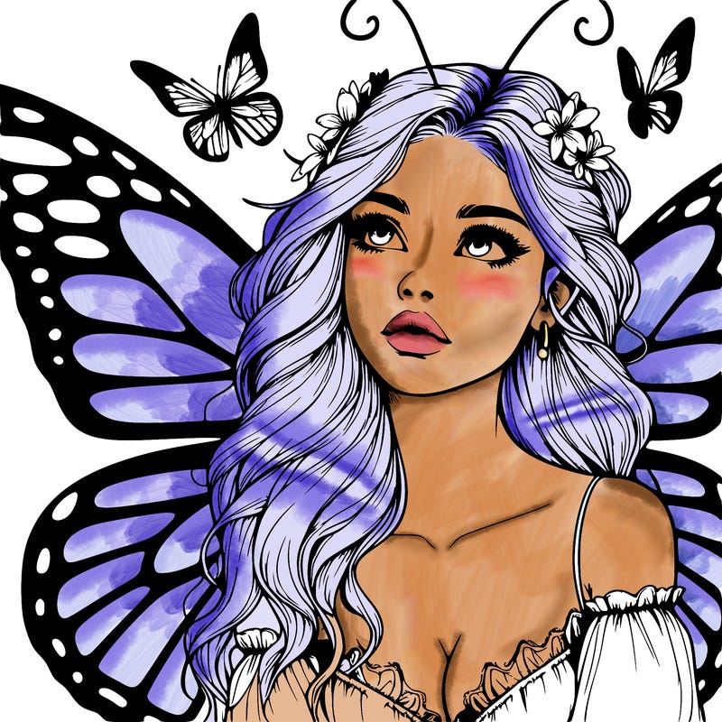 butterfly fairy realistic girl