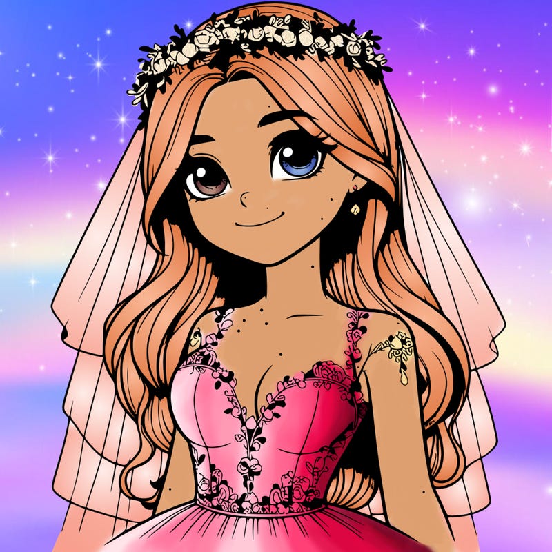 realistic girl in a wedding dress