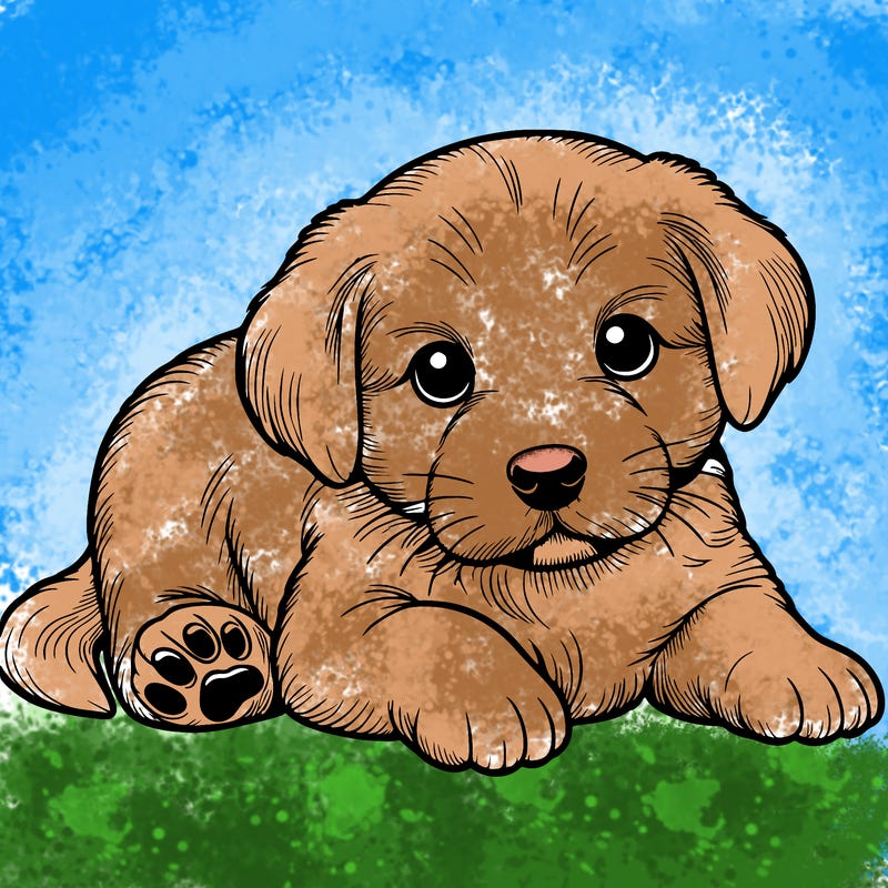 a cute realistic puppy