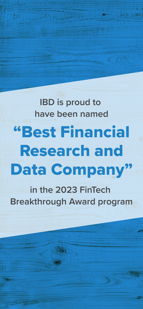 IBD named Best Financial Research and Data Company at 2023 FinTech Breakthrough Awards