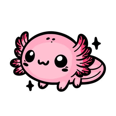 cute easy baby axolotl
