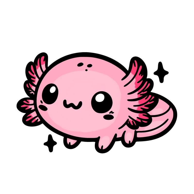 cute easy baby axolotl
