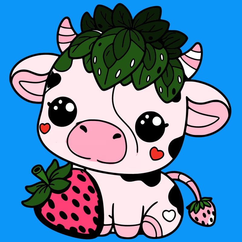 cute strawberry cow