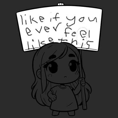 girl with blank sign