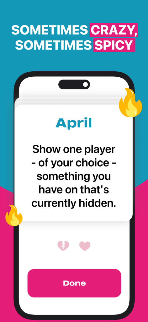 Spicy dare challenge from the Truth or Dare Dirty and Hot game app