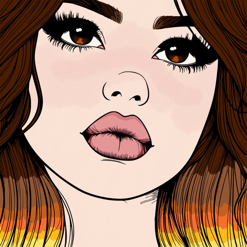 really realistic girl with lips