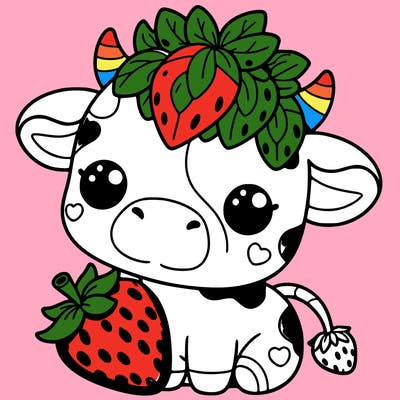cute strawberry cow