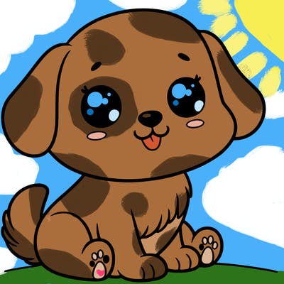 a single cute dog