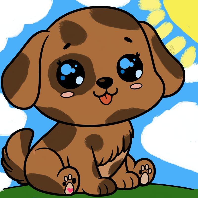 a single cute dog