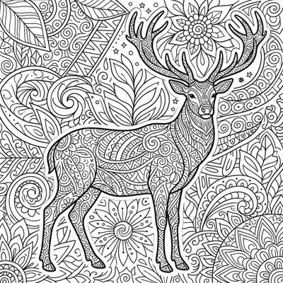 Discover the serene beauty of our Zentangle Deer coloring page, where nature meets intricate artistry. This majestic hoofed animal is adorned with mesmerizing patterns, offering a unique and calming coloring experience.