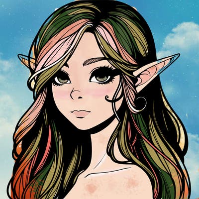 elf girl realistic dark fantasy