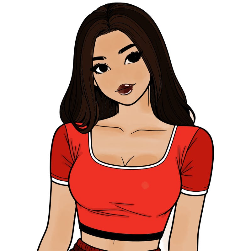 realistic girl with crop top