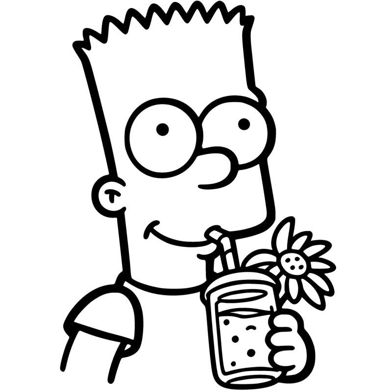 bart drinking a smoothie