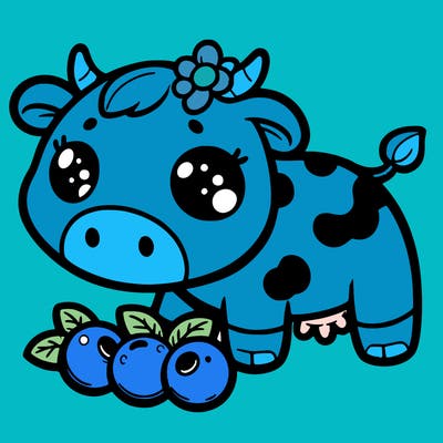 cute blueberry cow