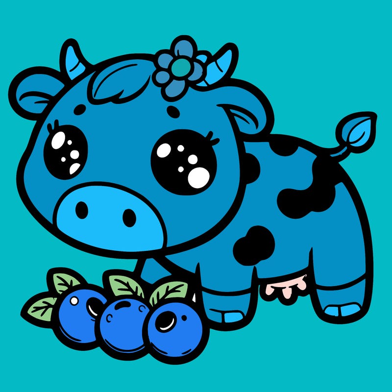 cute blueberry cow