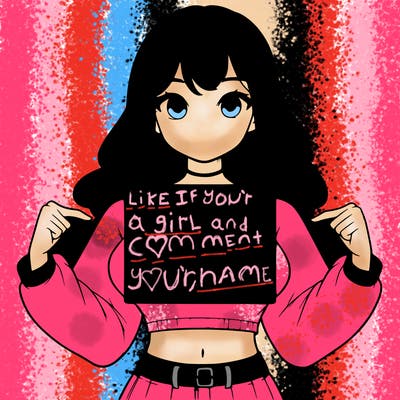 girl holding a blank sign in a long sleeve crop top