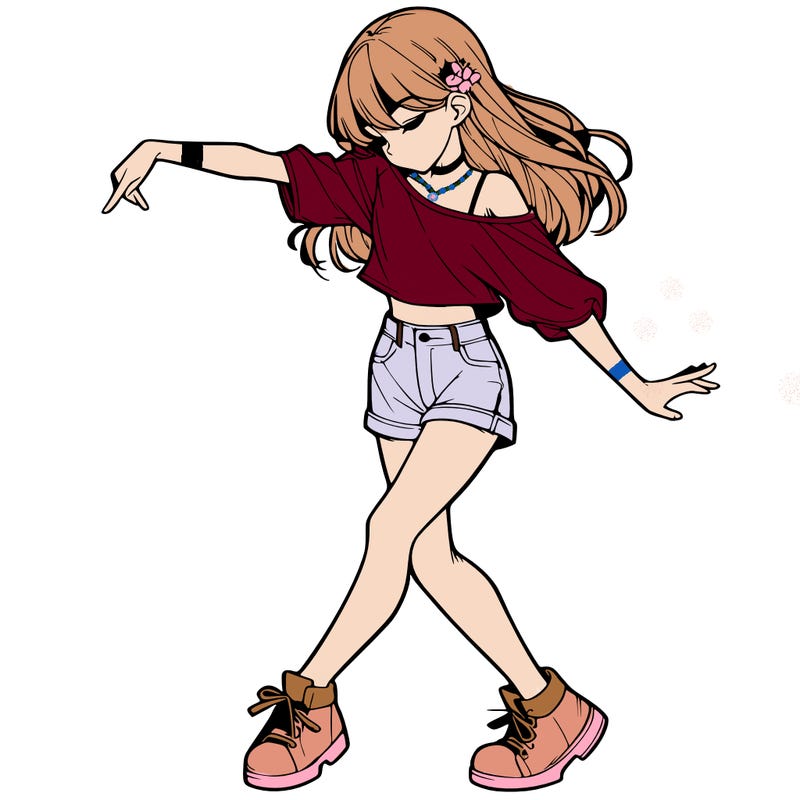 realistic girl danceing