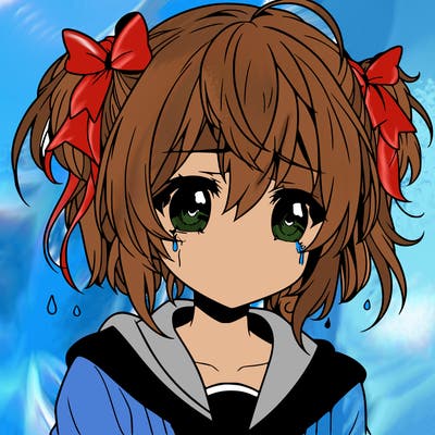 sad anime girl