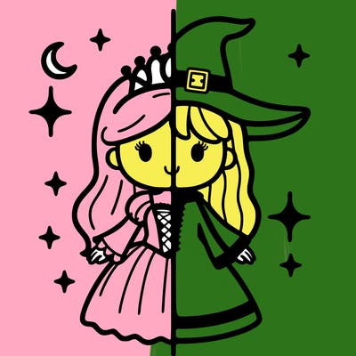 split princess and witch