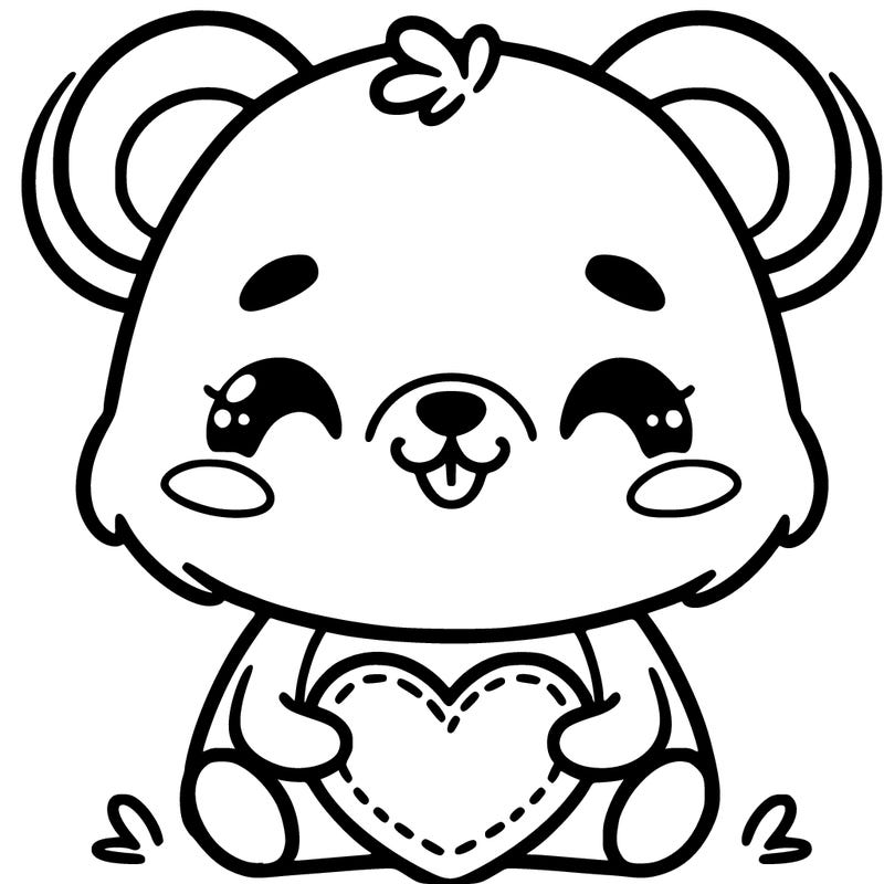 one cute animal with a heart