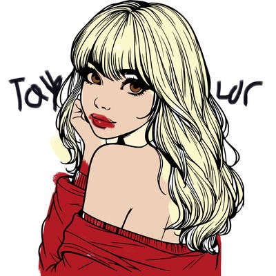 realistic girl with bangs looking over her shoulder