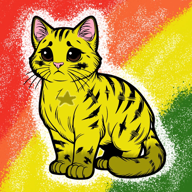 realistic looking cat with scars