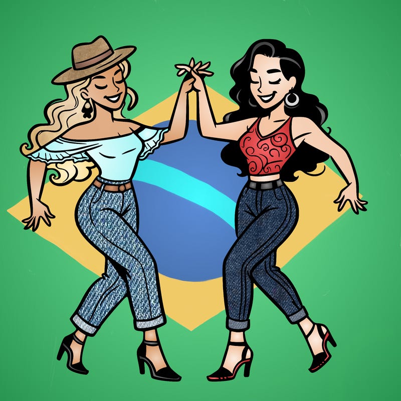 2 women dancing salsa