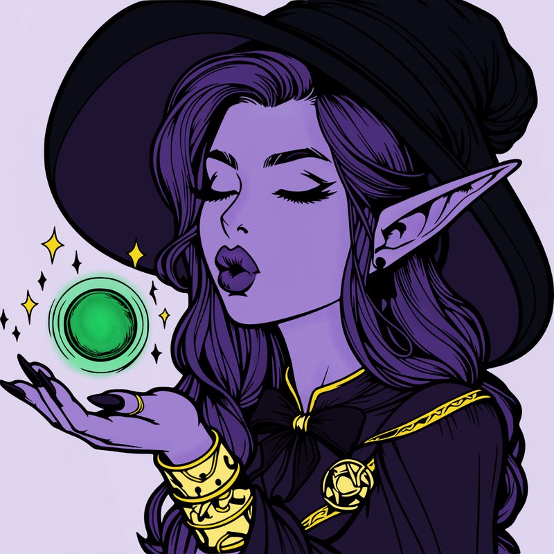 realistic elf casting a spell with lips