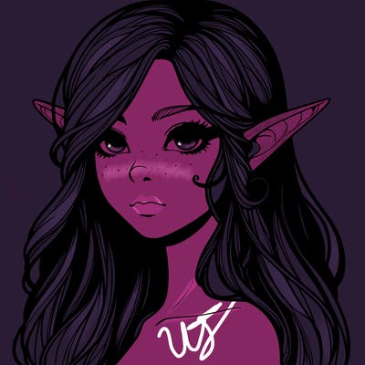 elf girl realistic dark fantasy