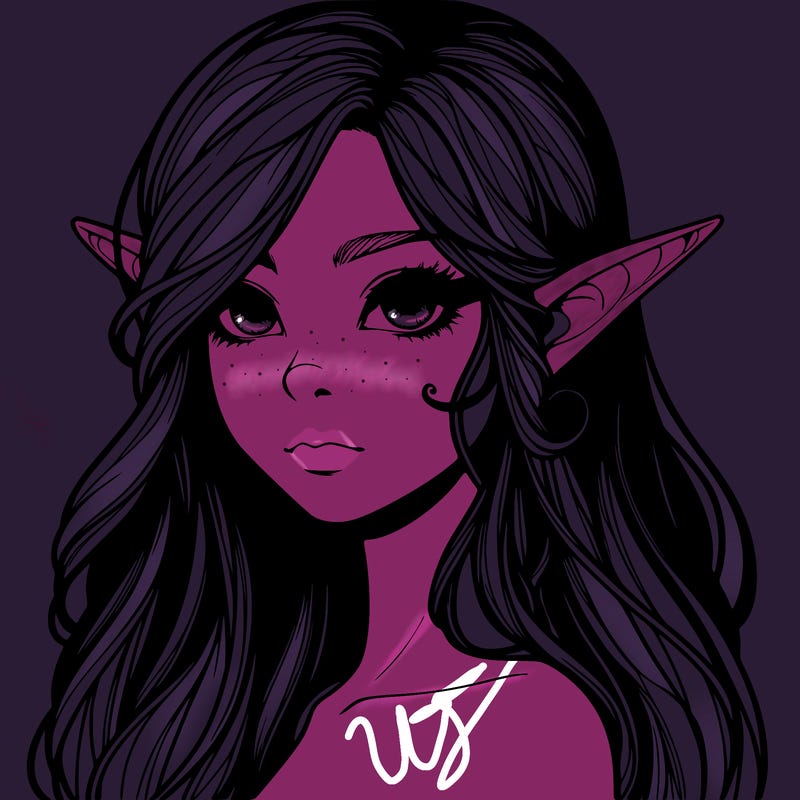 elf girl realistic dark fantasy