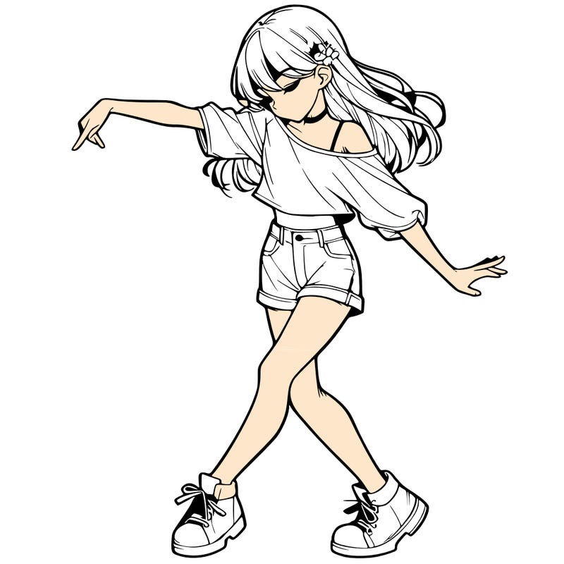 realistic girl danceing
