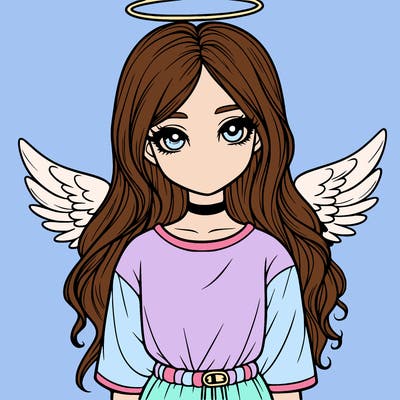 realistic girl with halo