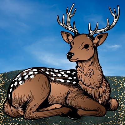realistic deer with antlers