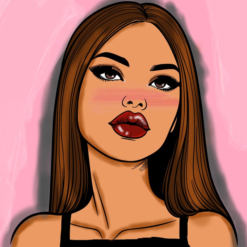 realistic woman with full lips