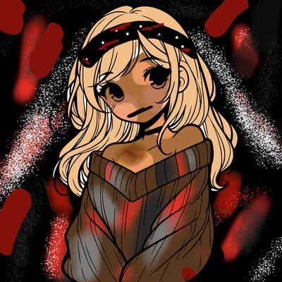 shy pretty girl wearing a sweater that is falling off one shoulder portrait