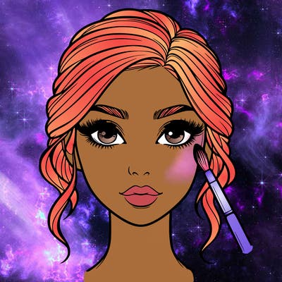 realistic person with makeup