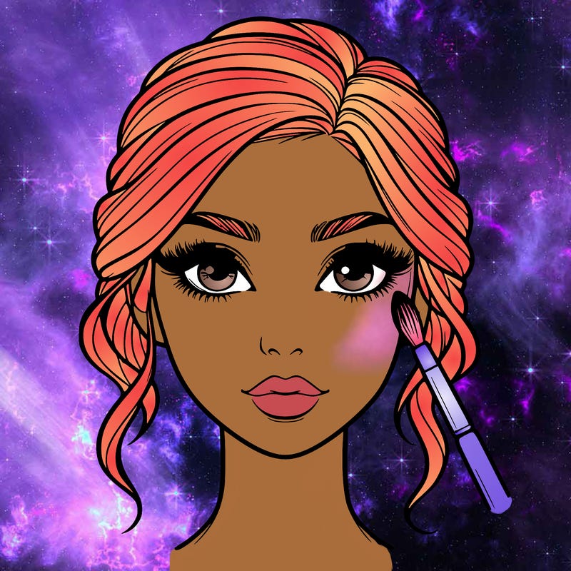 realistic person with makeup