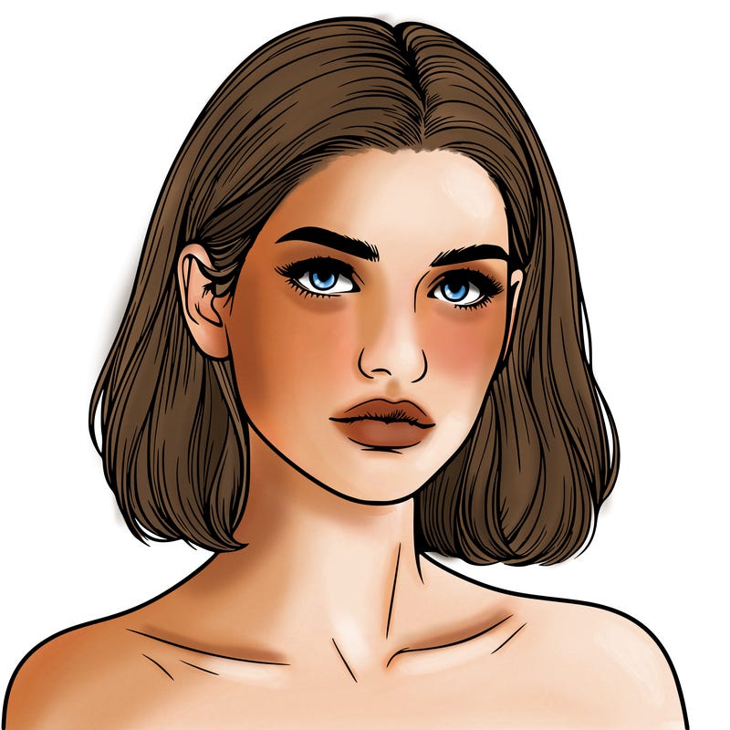 realistic portrait of woman