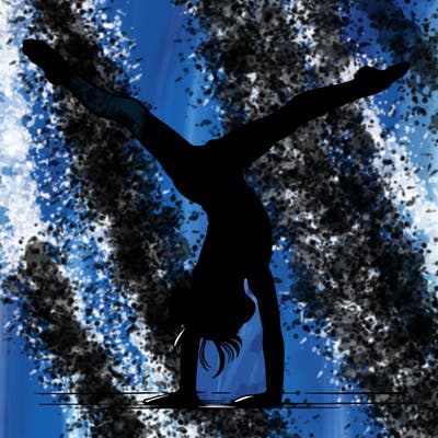 realistic gymnastic hand stand girl in four splits