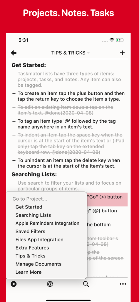 Taskmator - TaskPaper Client - Productivity App | MWM