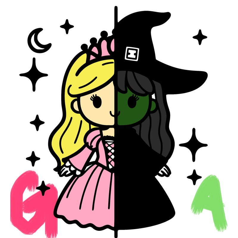 split princess and witch